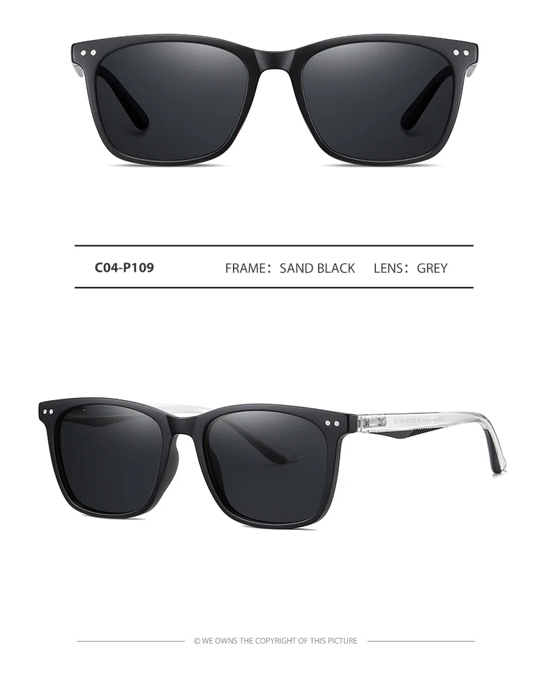 Retro Transparent Korean Square Polarized Sunglasses