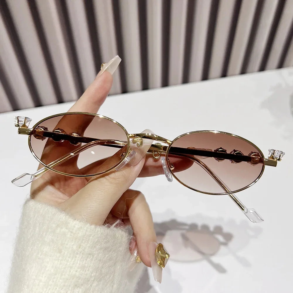 Metal Oval Frame Sunglasses Vintage Outdoor