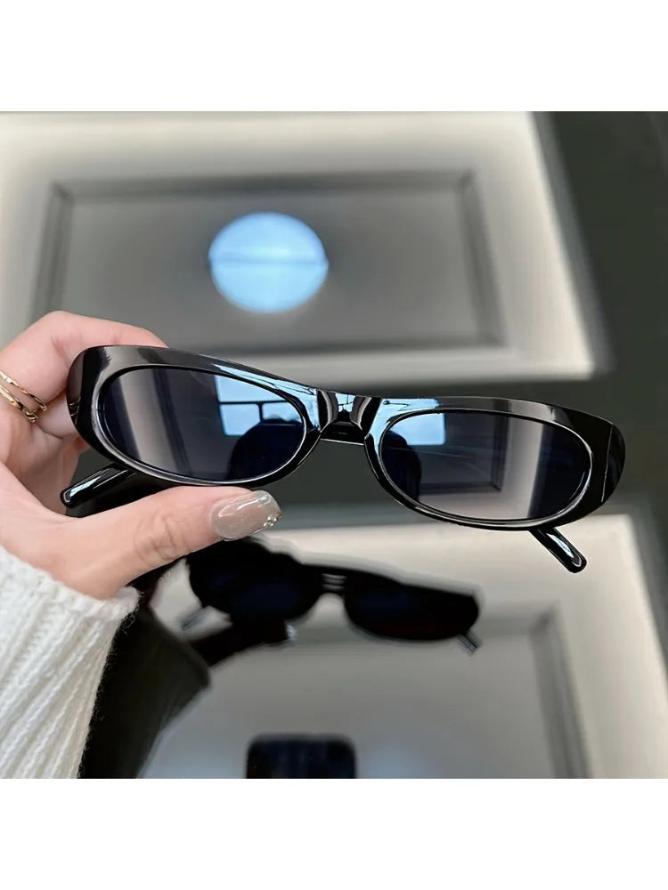 Unisex Small Square Vintage Black Designer Sunglasses