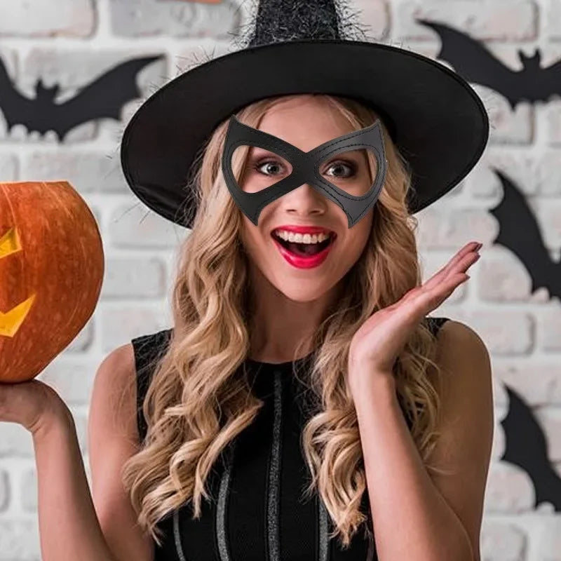 Half Face Mask Elastic Band Black Eye Mask Halloween Party