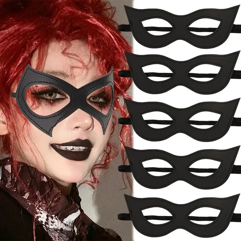 Half Face Mask Elastic Band Black Eye Mask Halloween Party