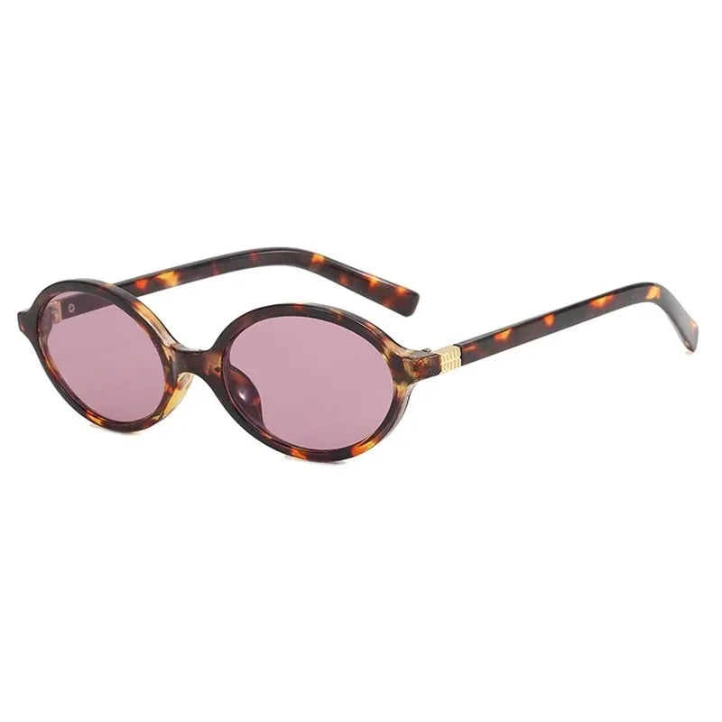 Cute Sexy Lovely Small Oval Leopard Sunglasses