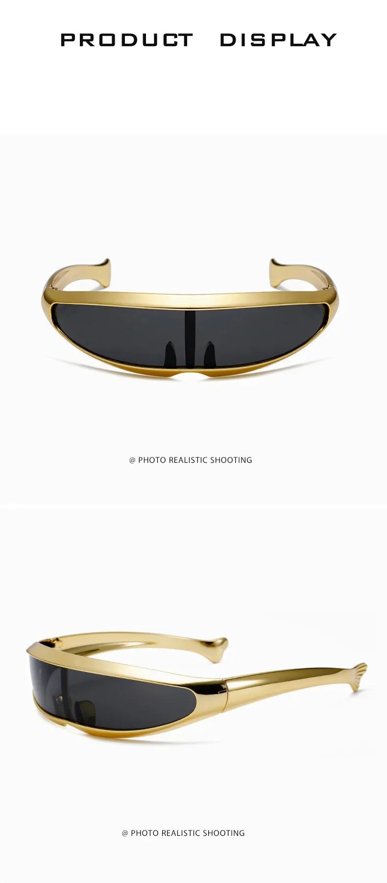 Futuristic One-piece Y2K Steampunk Sunglasses