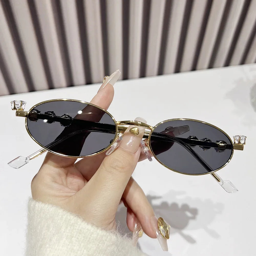 Metal Oval Frame Sunglasses Vintage Outdoor