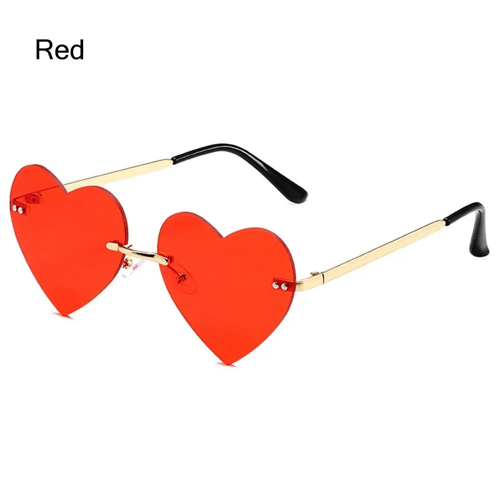 Pink Hipe Costume Party Rimless Heart HELLOWEEN Sunglasses