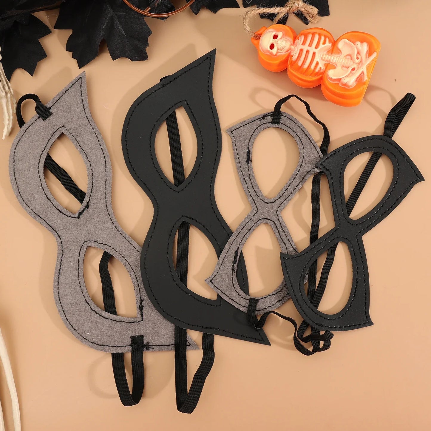 Half Face Mask Elastic Band Black Eye Mask Halloween Party