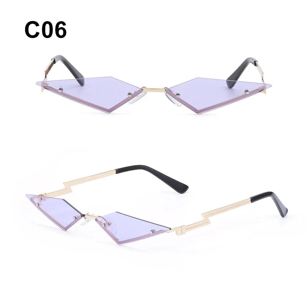 Rimless Sunglasses Diamond Shape Trending Vintage HELLOWEEN Sunglasses