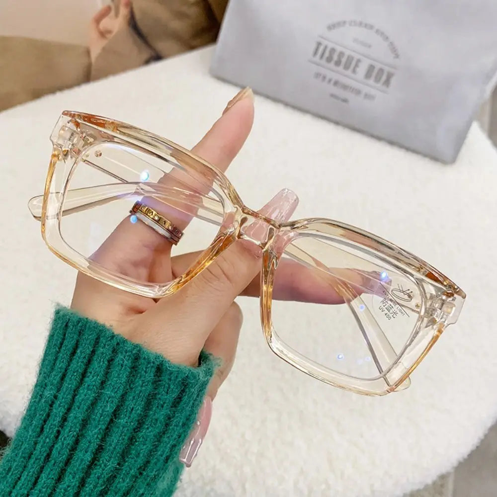 Oversized Square Anti-Blue Light Transparent Frame for Myopia Sunglasses