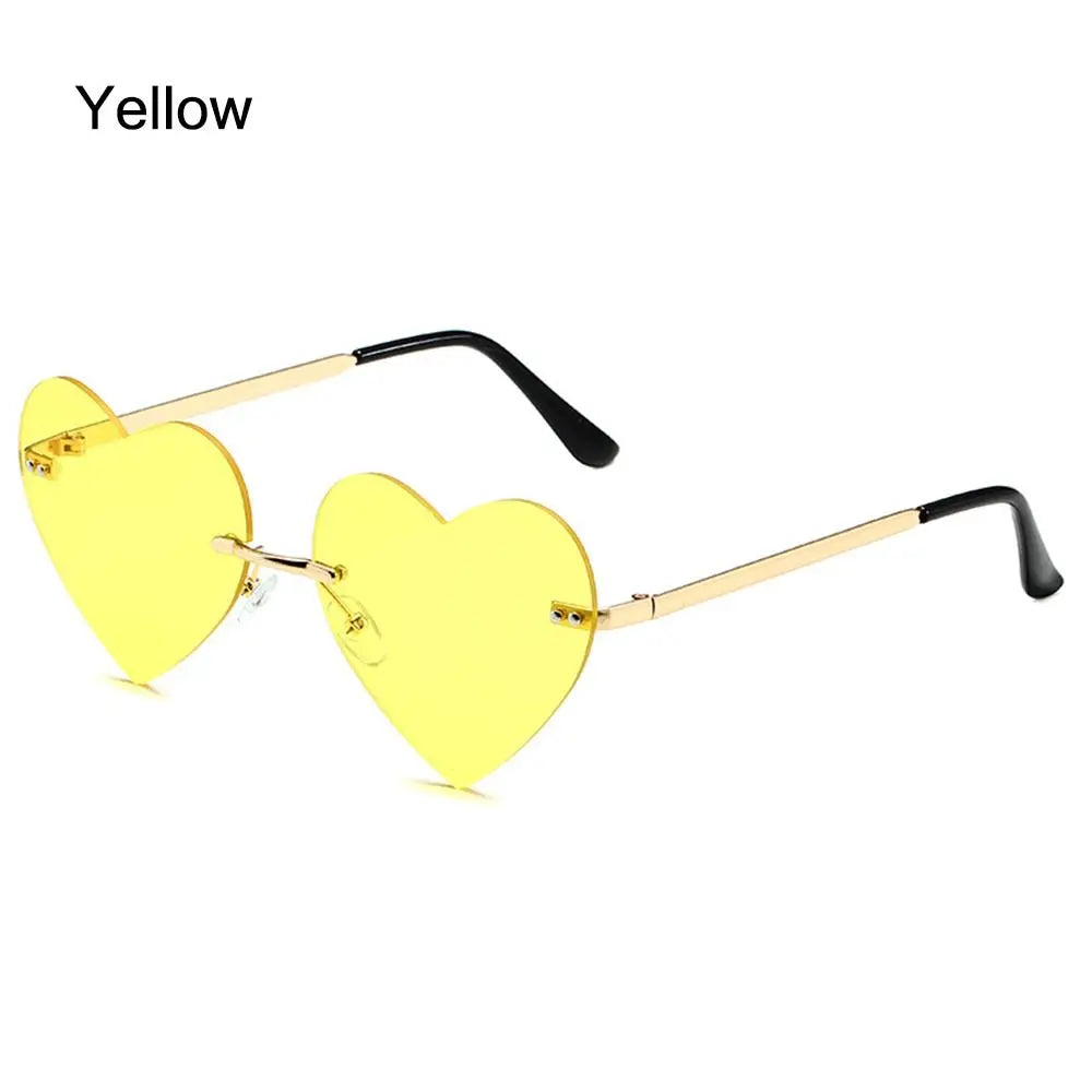 Pink Hipe Costume Party Rimless Heart HELLOWEEN Sunglasses