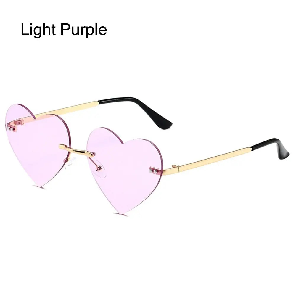 Pink Hipe Costume Party Rimless Heart HELLOWEEN Sunglasses