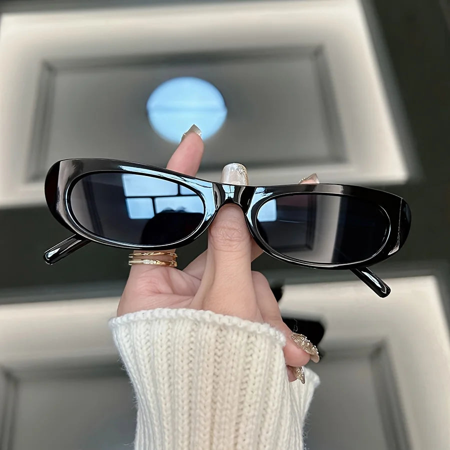 Unisex Small Square Vintage Black Designer Sunglasses