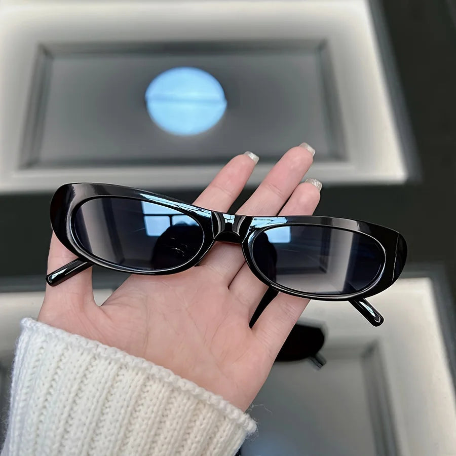 Unisex Small Square Vintage Black Designer Sunglasses