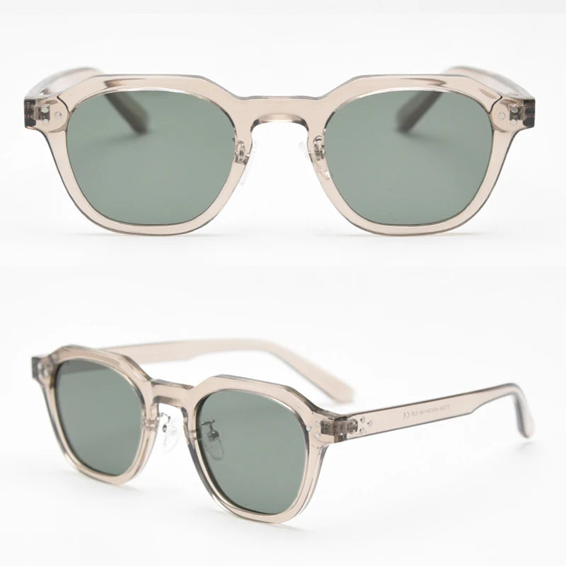 Peekaboo Korean Retro TR90 Polygon Polarized Sunglasses