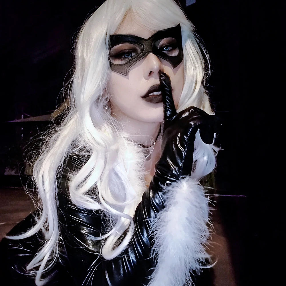 Black Gothic Punk Sexy Cat Leather Eye Mask