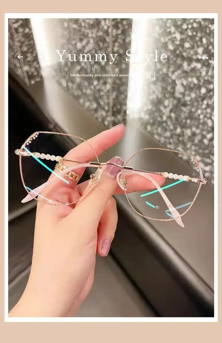 Diamond Rimless Presbyopia Glasses – Large Frame