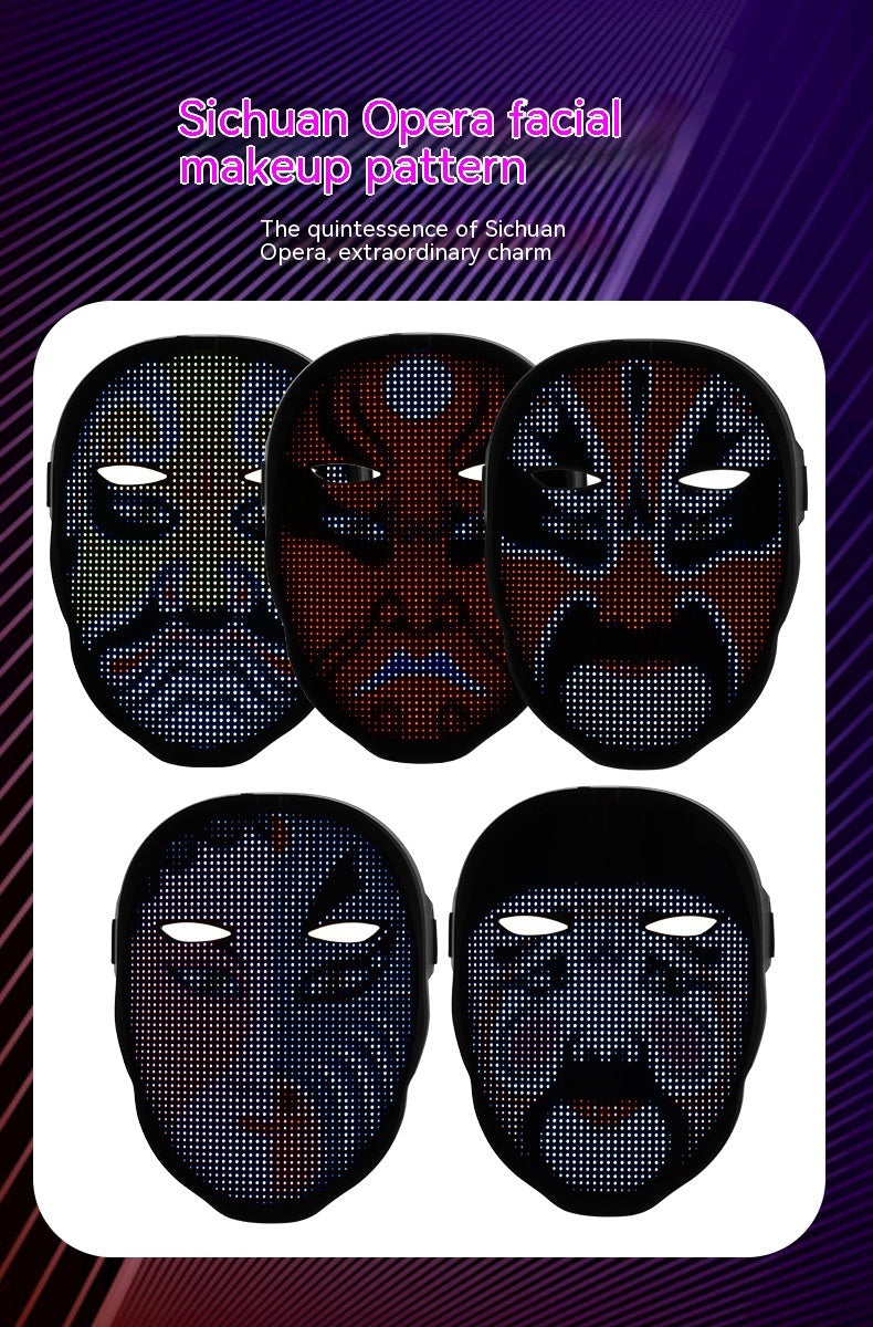 Halloween LED Luminous Face Changing Party Mask