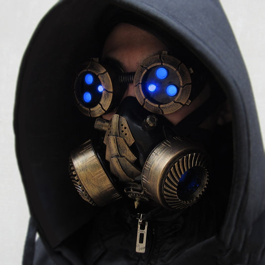 BadBoyStudio Steampunk Glasses Cyber Glow Gas Mask