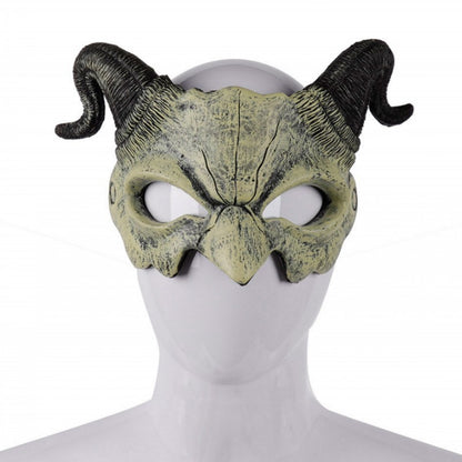 Halloween Horn Evil Face Ghost Head Mask