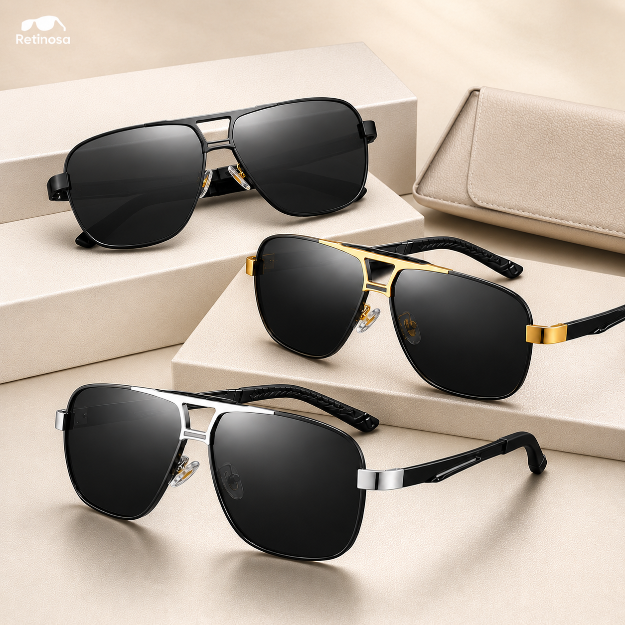 Retinosa AUREN™ — Luxury Polarized Square Sunglasses - retinosa