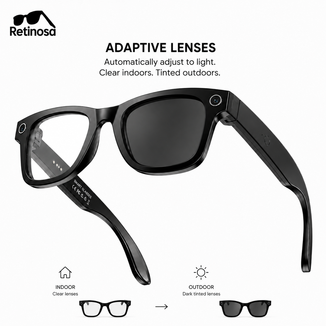 Retinosa Vision Pro – Smart Camera Glasses with AI Recognition - retinosa