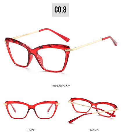 Transparent Stylish Women Cat Eye Glasses - retinosa