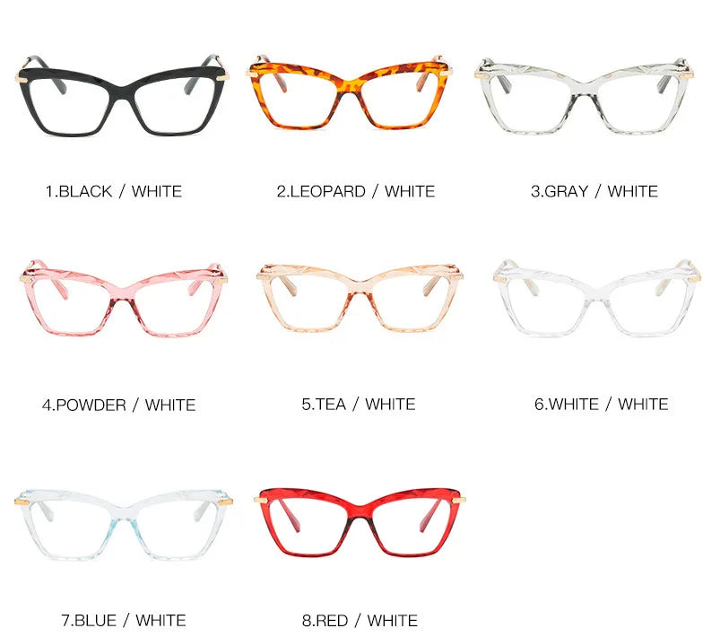 Transparent Stylish Women Cat Eye Glasses - retinosa