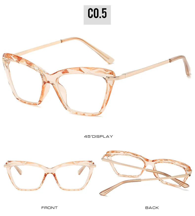 Transparent Stylish Women Cat Eye Glasses - retinosa