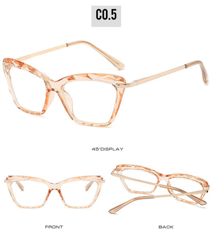 Transparent Stylish Women Cat Eye Glasses - retinosa