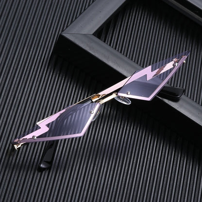 Rimless Sunglasses  Diamond Shape Trending Vintage HELLOWEEN Sunglasses