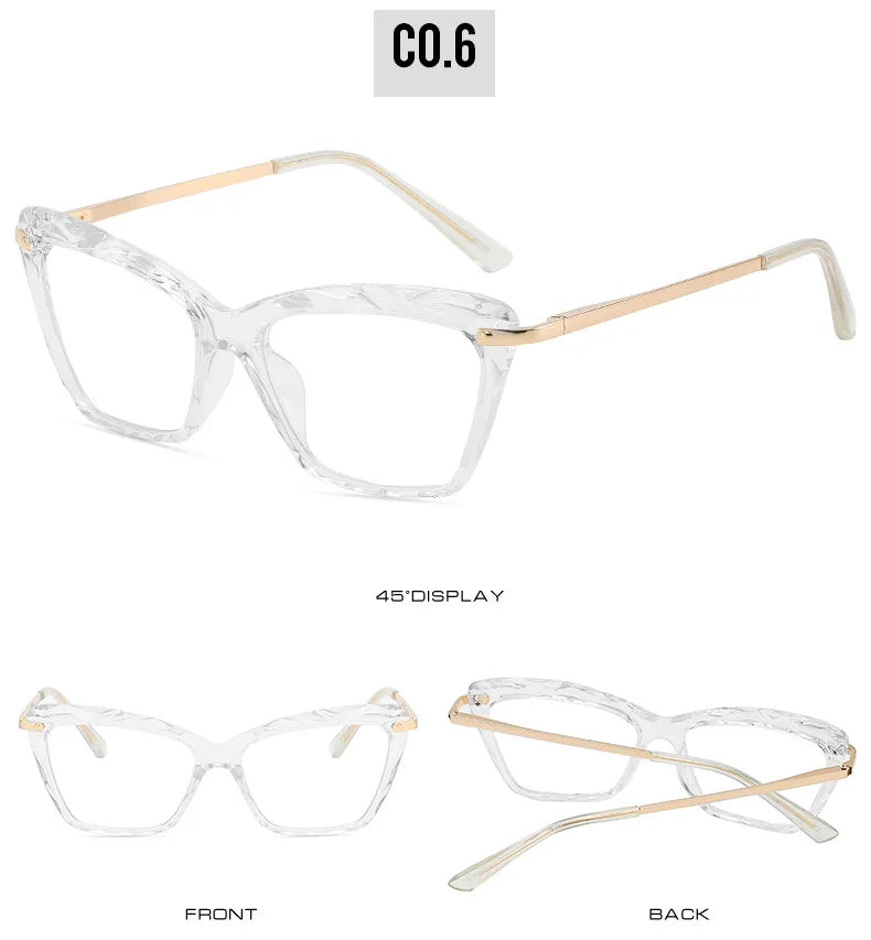 Transparent Stylish Women Cat Eye Glasses - retinosa