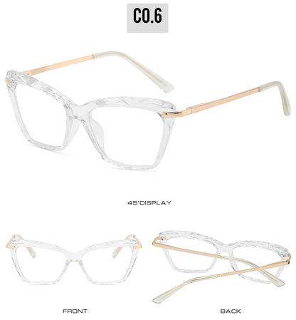 Transparent Stylish Women Cat Eye Glasses - retinosa