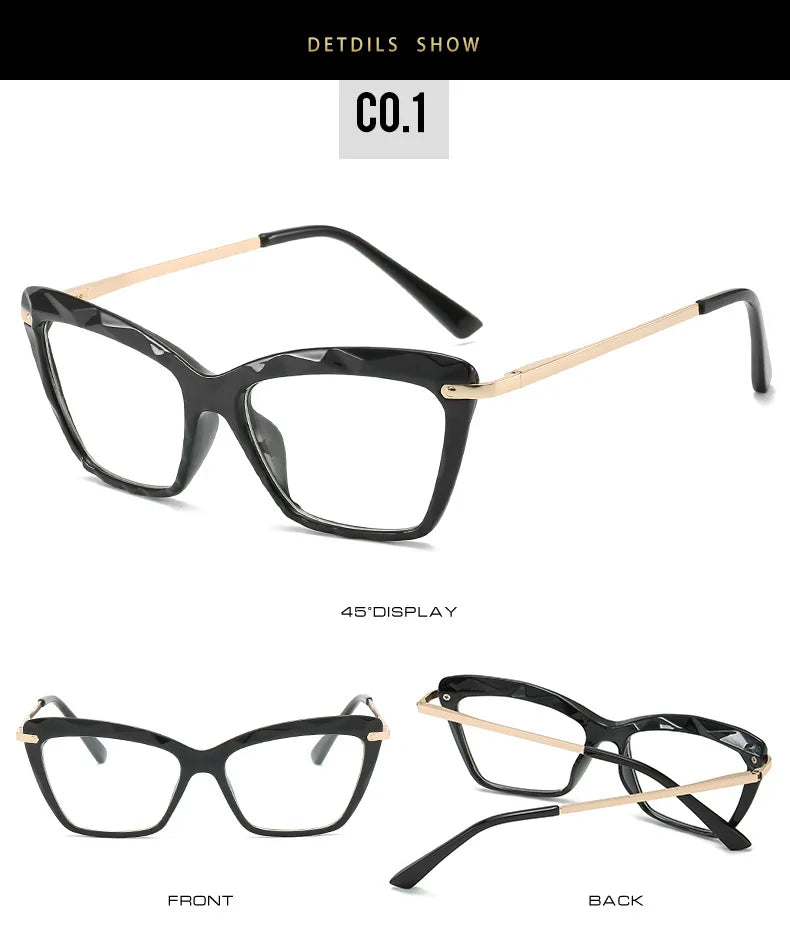 Transparent Stylish Women Cat Eye Glasses - retinosa