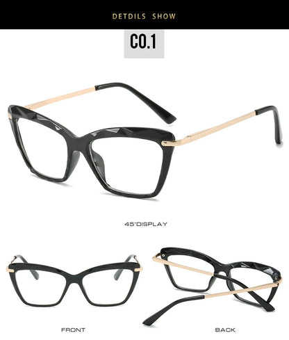 Transparent Stylish Women Cat Eye Glasses - retinosa