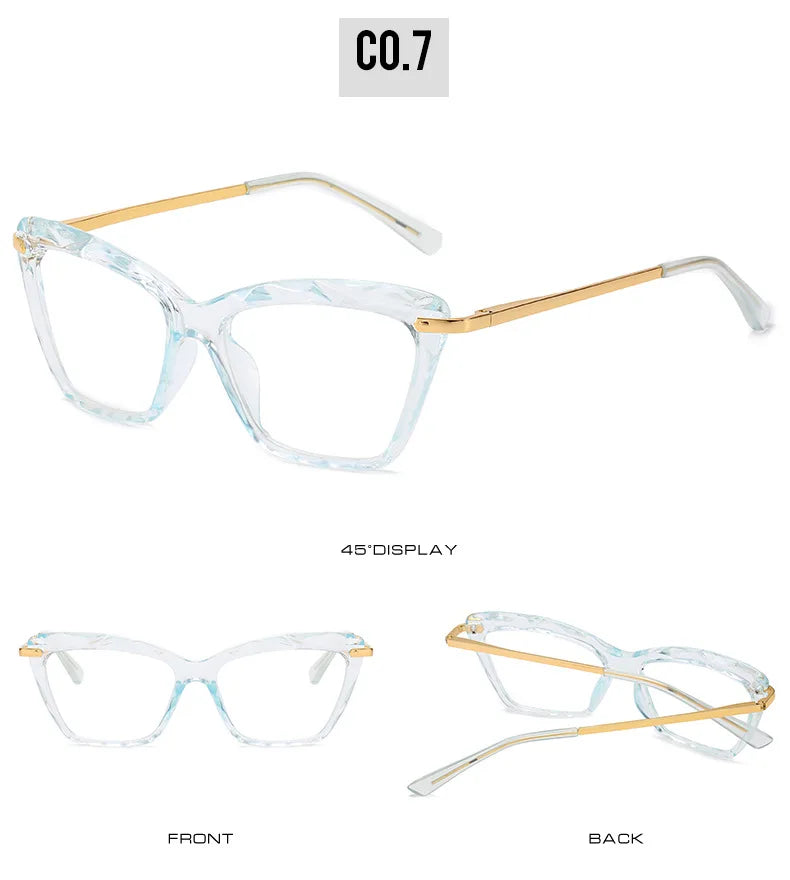 Transparent Stylish Women Cat Eye Glasses - retinosa
