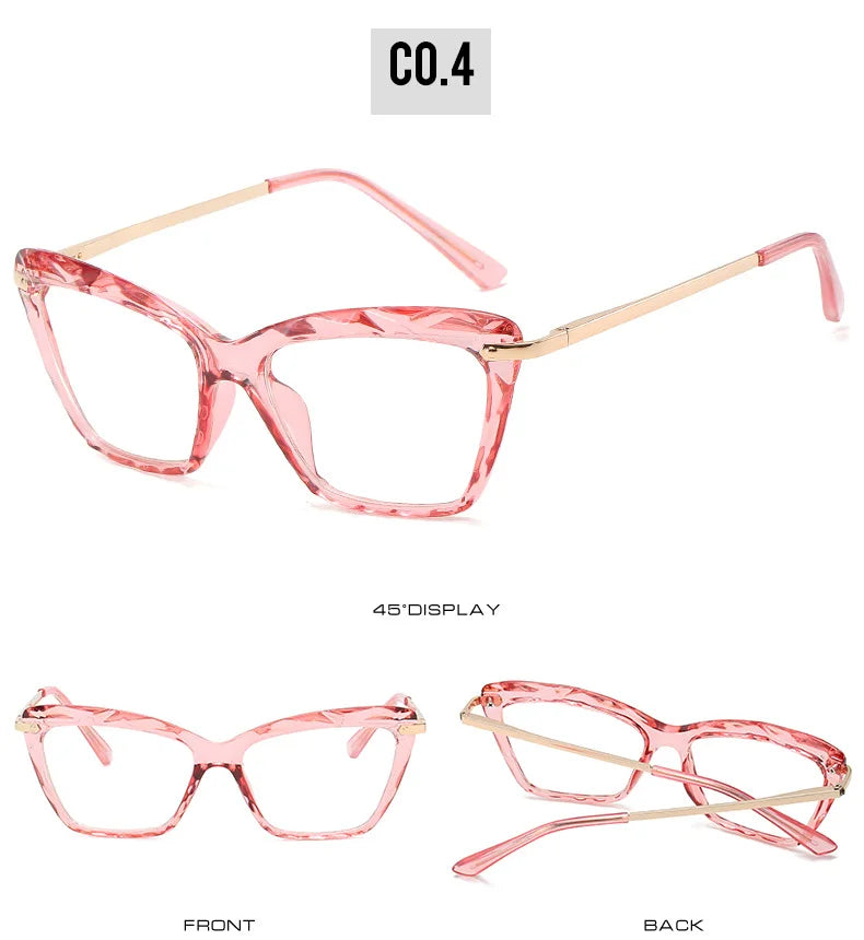 Transparent Stylish Women Cat Eye Glasses - retinosa