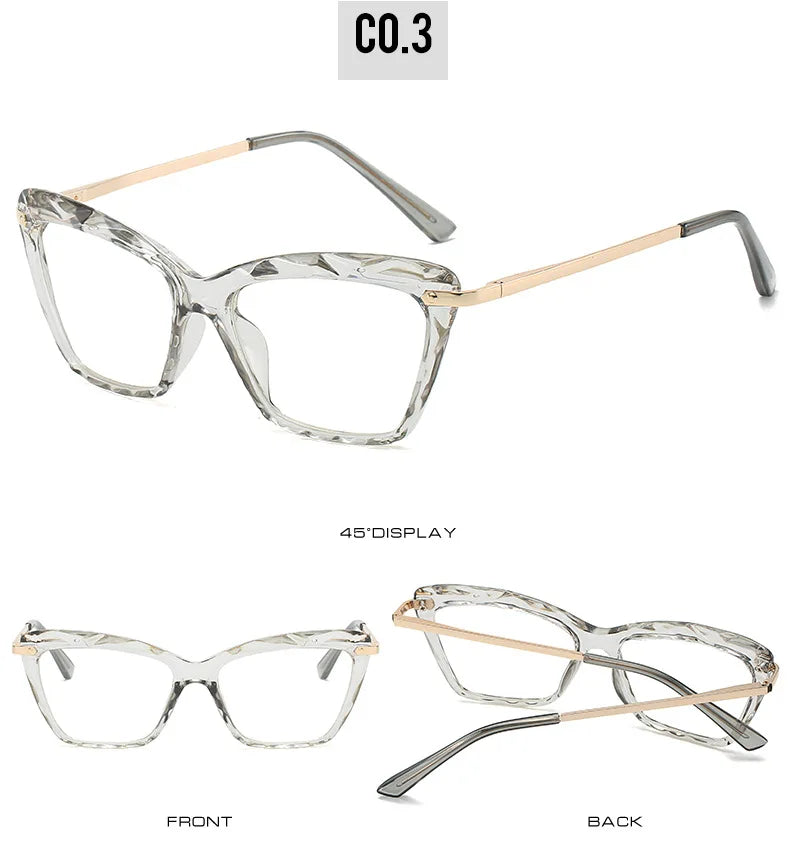 Transparent Stylish Women Cat Eye Glasses - retinosa