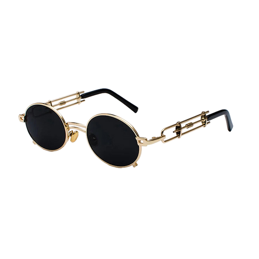 Steampunk Oval Small Metal Frame Men Hip Pop Sunglasses