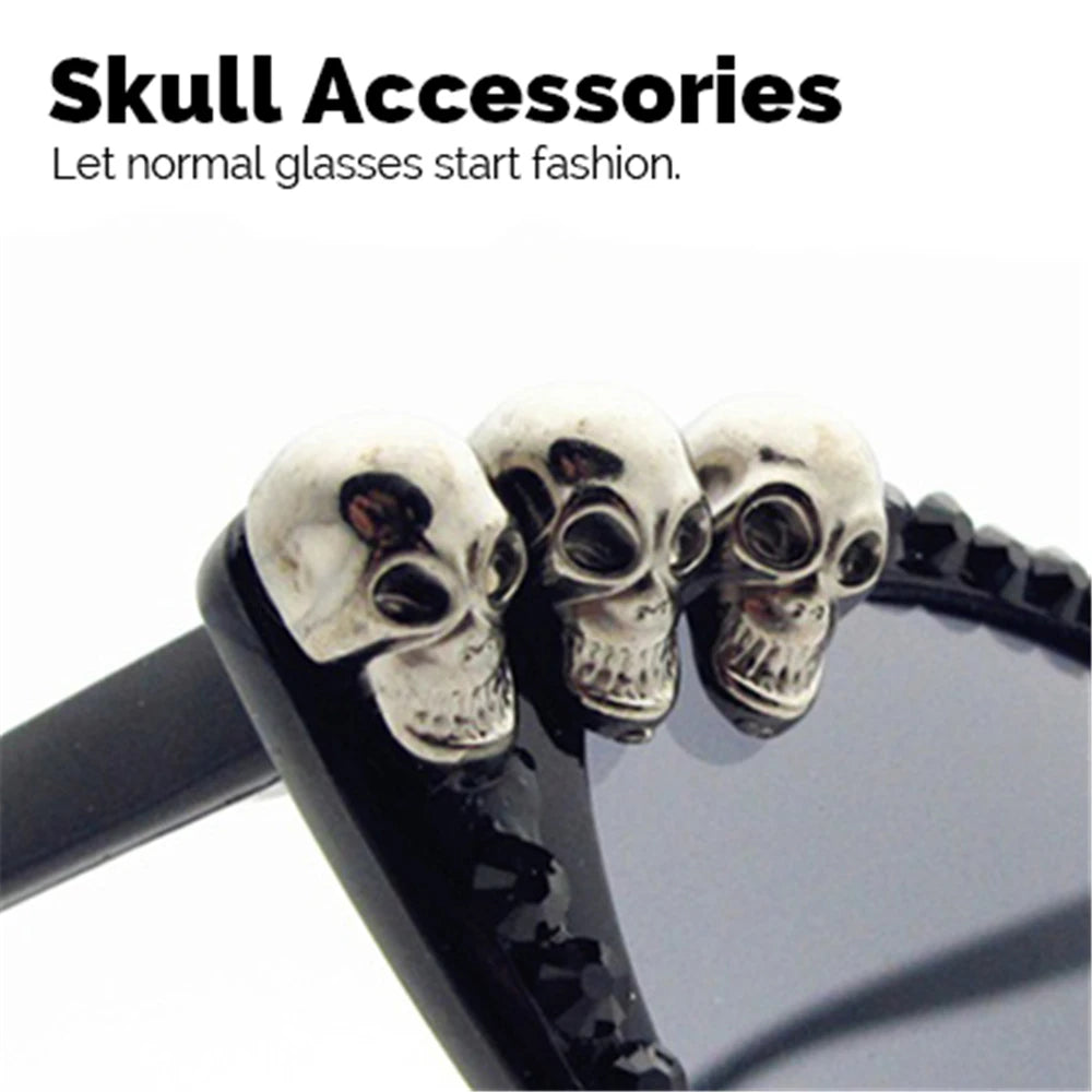 Women Skull Sunglasses Black Cat Eye Rhinestone Gorgeous HELLOWEEN Sunglasses