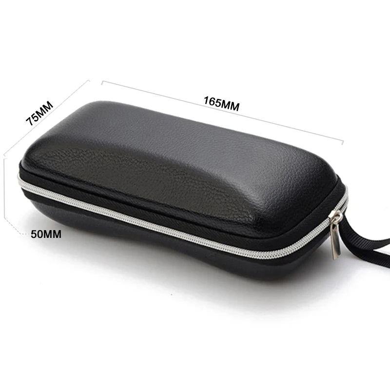 Luxury Black PU Leather Protective Glasses Case