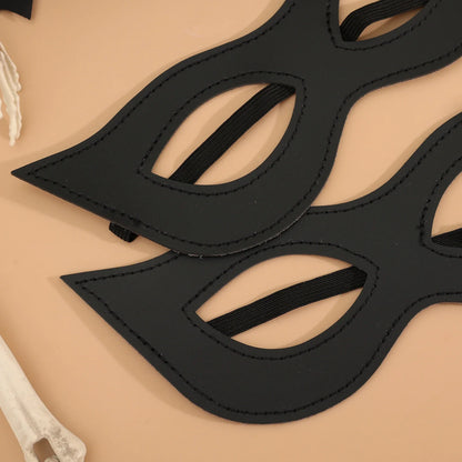 Half Face Mask Elastic Band Black Eye Mask Halloween Party