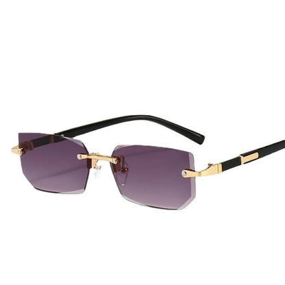 Frameless Luxury Trimmed Square Sunglasses