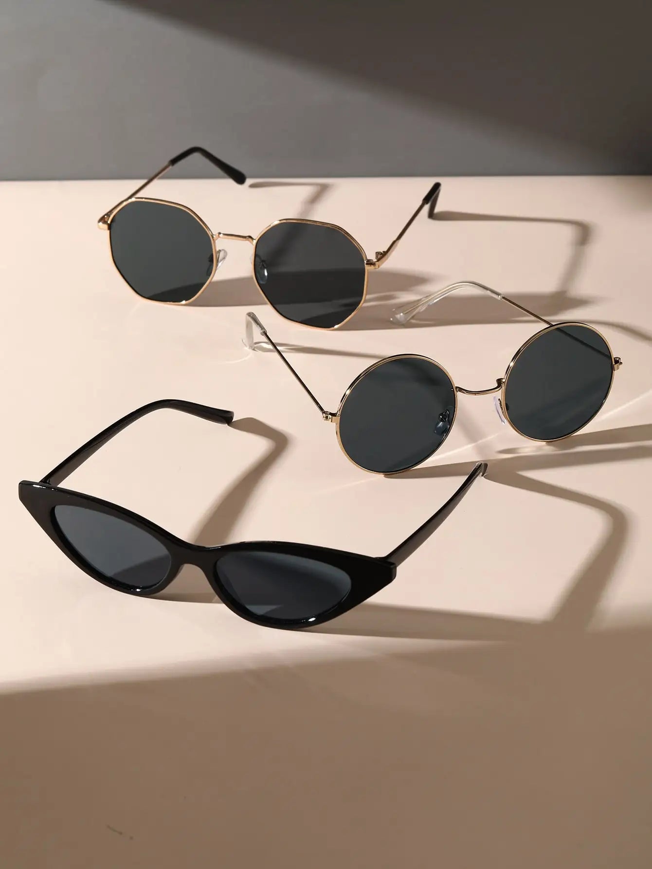 5PCS Unisex Metal Plastic Street Fashion Sunglasses