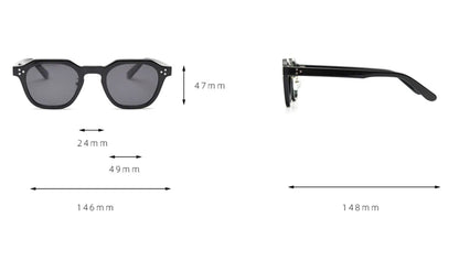 Peekaboo Korean Retro TR90 Polygon Polarized Sunglasses