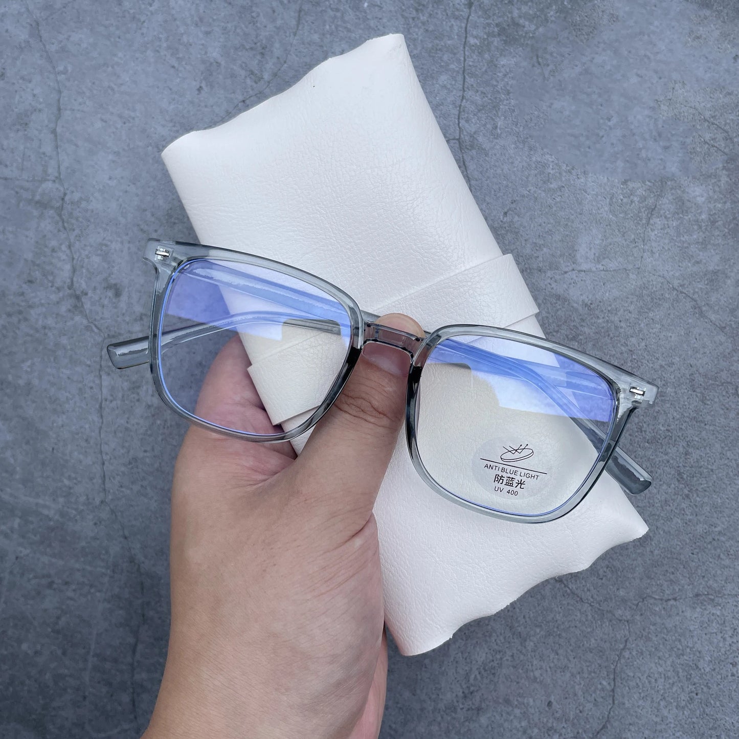 Black Anti-Blue Light Computer Unisex Square sunglasses