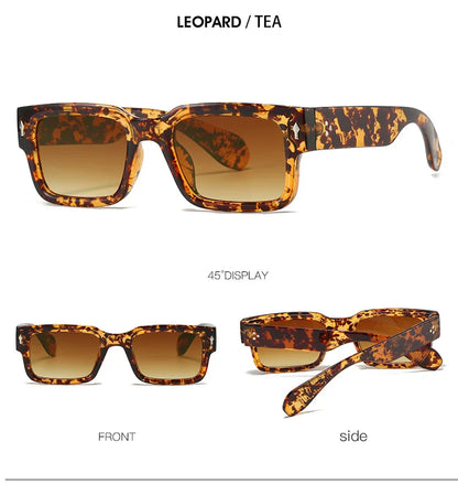 Classical Retro Square Rivet Sunglasses