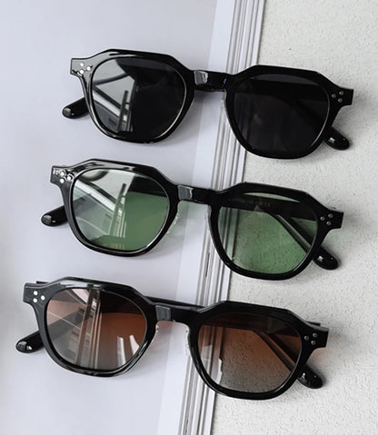 Peekaboo Korean Retro TR90 Polygon Polarized Sunglasses