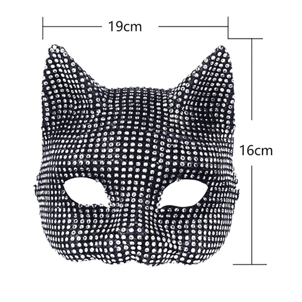Sexy Cat Ear Bling Masks & Gloves