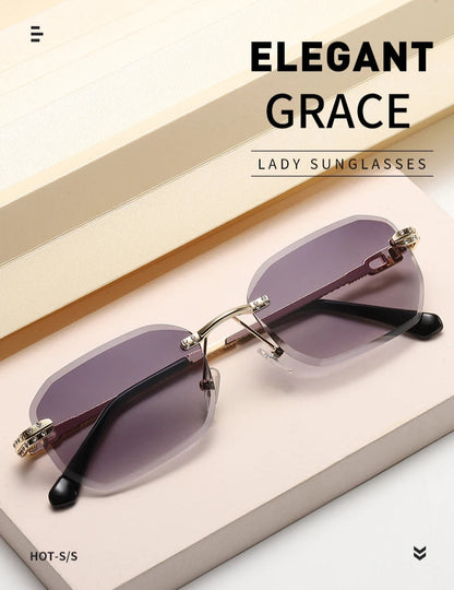 Hiking Rimless Square Anti Light Glasses