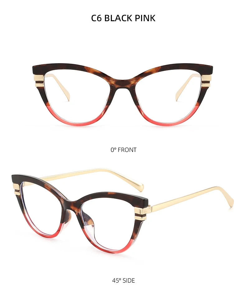 Chic retro cat-eye blue light glasses - retinosa