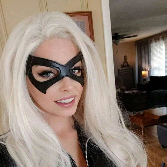 Black Gothic Punk Sexy Cat Leather Eye Mask